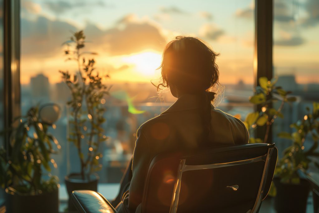 public mental health :Relaxation and tranquility: sunset view